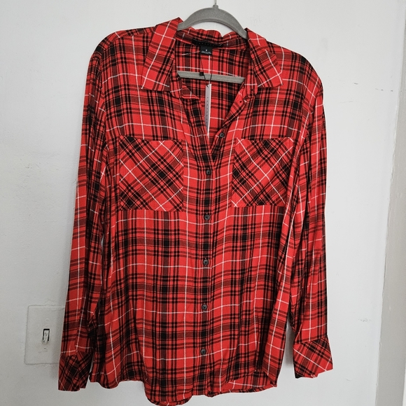 NWT Sanctuary Plaid Button Down Shirt | M - Picture 2 of 4